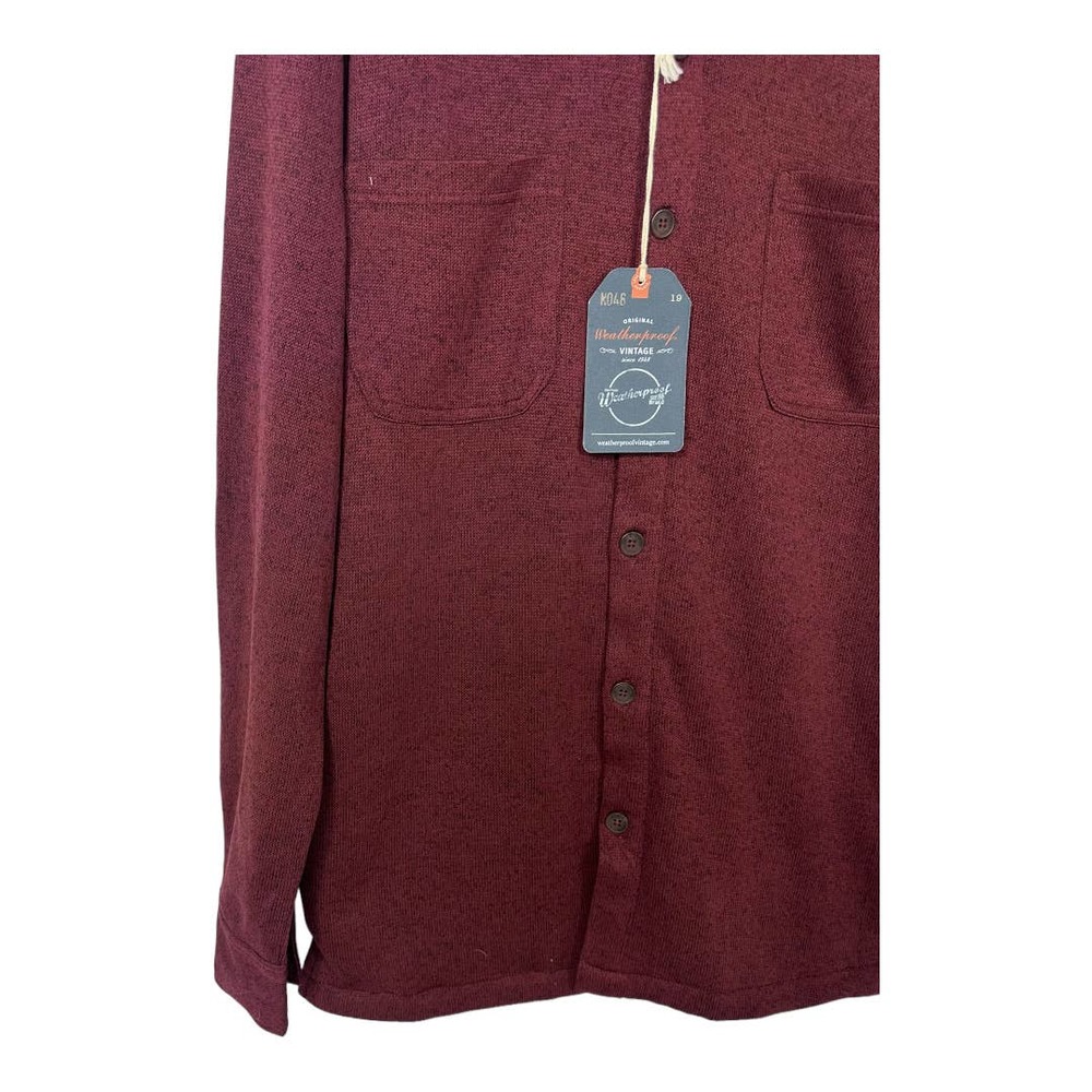 Weatherproof, Vintage, Faux Shearling Lined Red Mahogany Small Button Down Shirt - Picture 3 of 8
